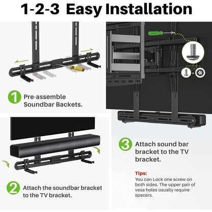 Universal Soundbar Halterung Wandhalterung für TV 87.5-154mm