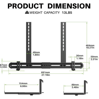 Universal Soundbar Halterung Wandhalterung für TV 87.5-154mm