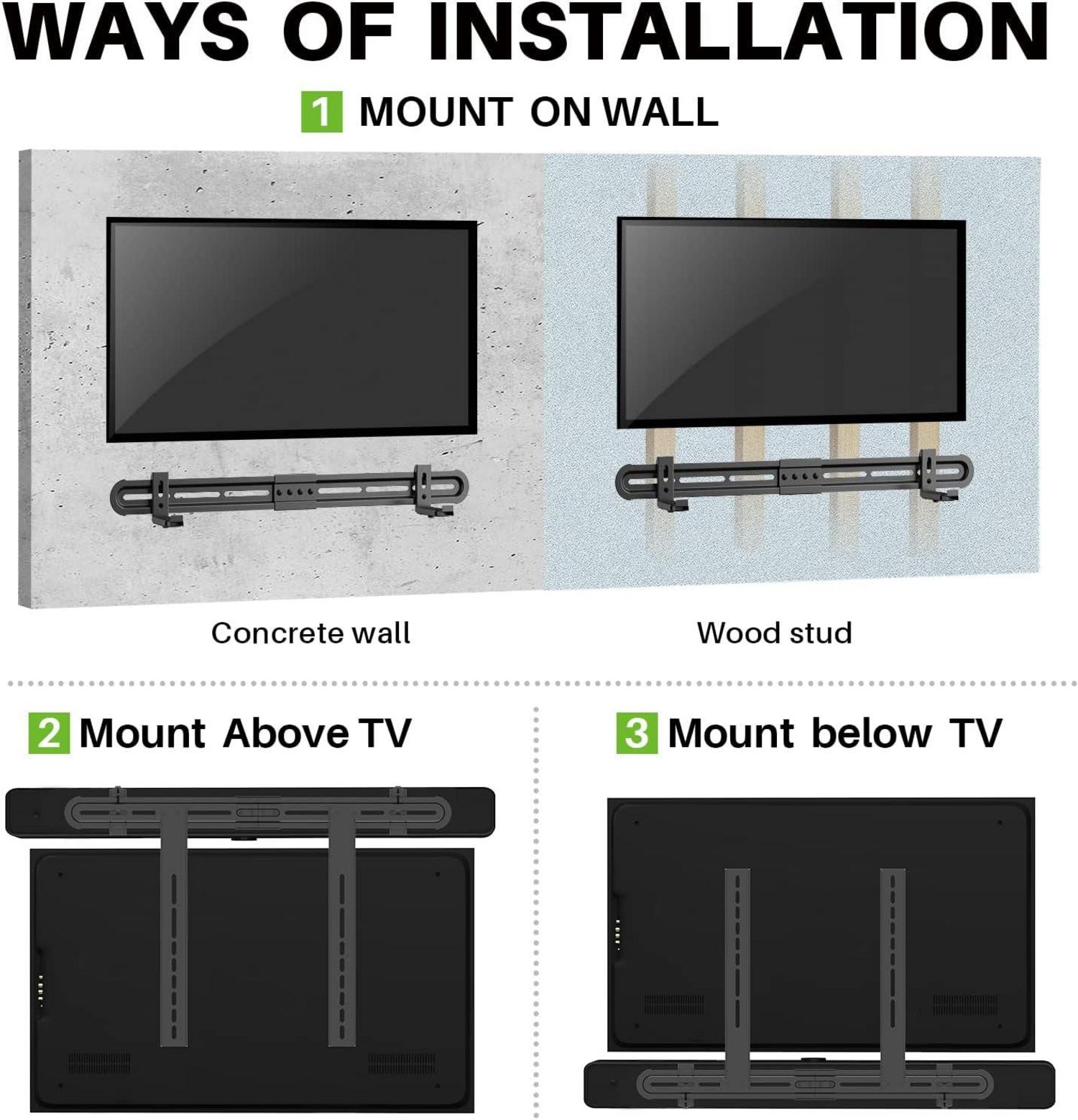 Universal Soundbar Wandhalterung Anti-Rutsch Sockelhalter 87.5-154mm