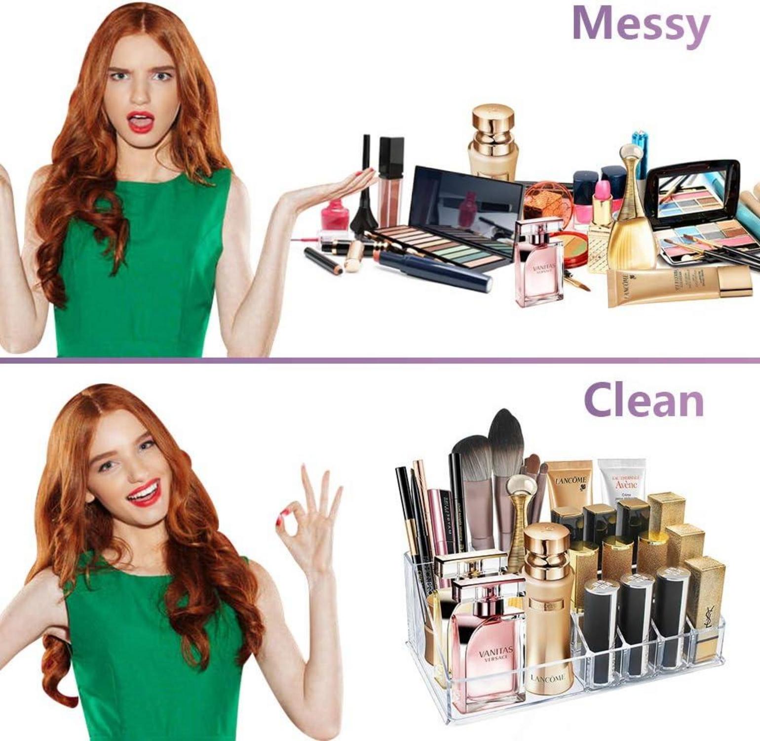 Kosmetik Organizer mit 16 Fächern für Lippenstift und Make-up in Acryl