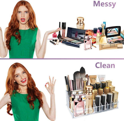 Kosmetik Organizer mit 16 Fächern für Lippenstift und Make-up in Acryl