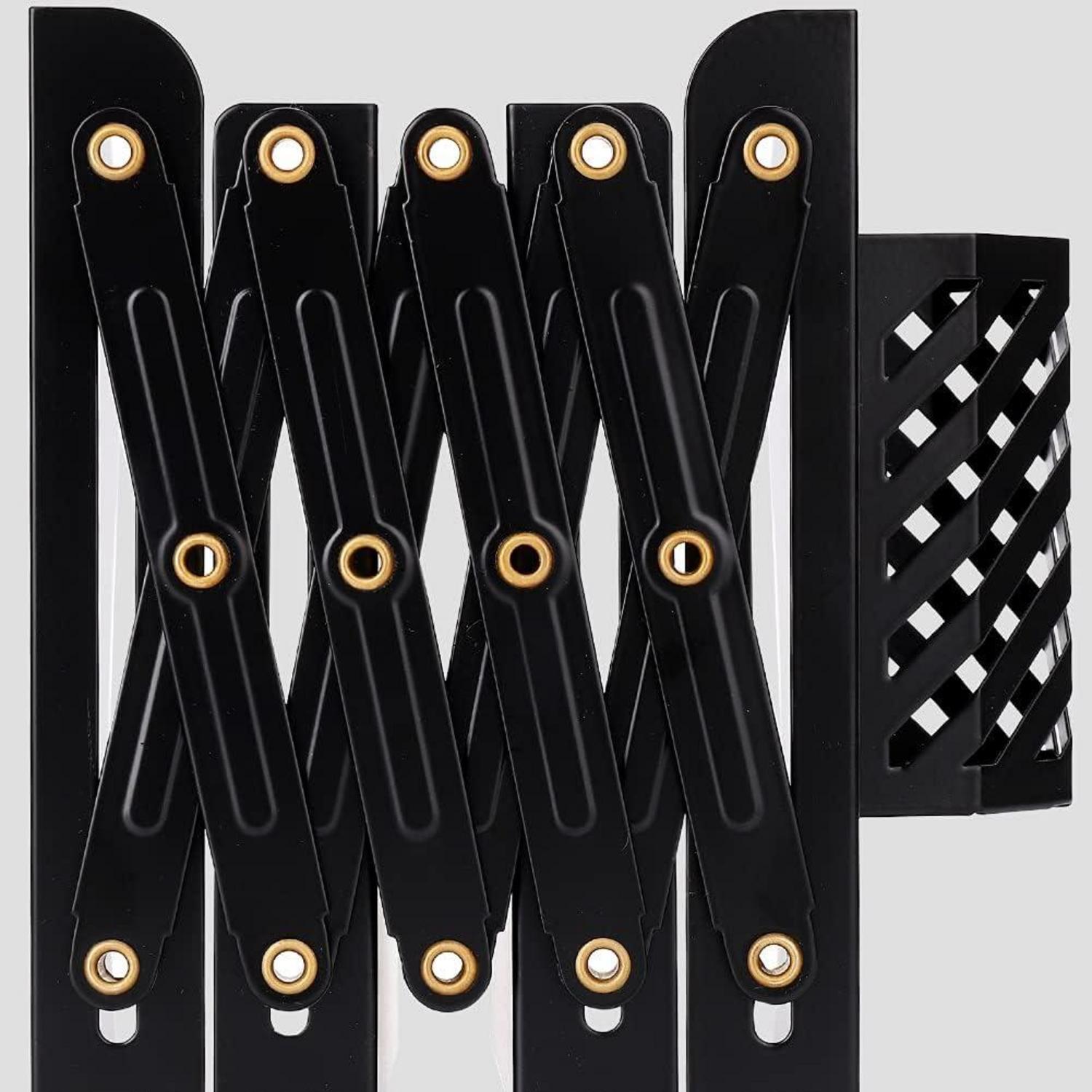 Buchstützen mit Stifthalter Verstellbar rutschfeste Bookends Schwarz 19 Zoll