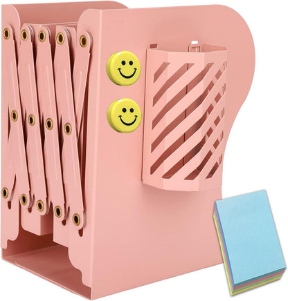 Buchstütze mit Stifthalter Verstellbar Bookends rutschfeste 19in Rosa