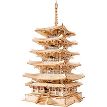 3D Puzzle Holz Modellbau Fünfstöckige Pagode Turm Erwachsene