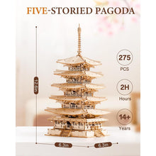 3D Puzzle Holz Modellbau Fünfstöckige Pagode Turm Erwachsene