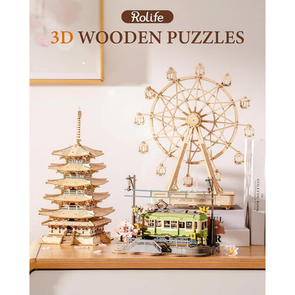 3D Puzzle Holz Modellbau Fünfstöckige Pagode Turm Erwachsene