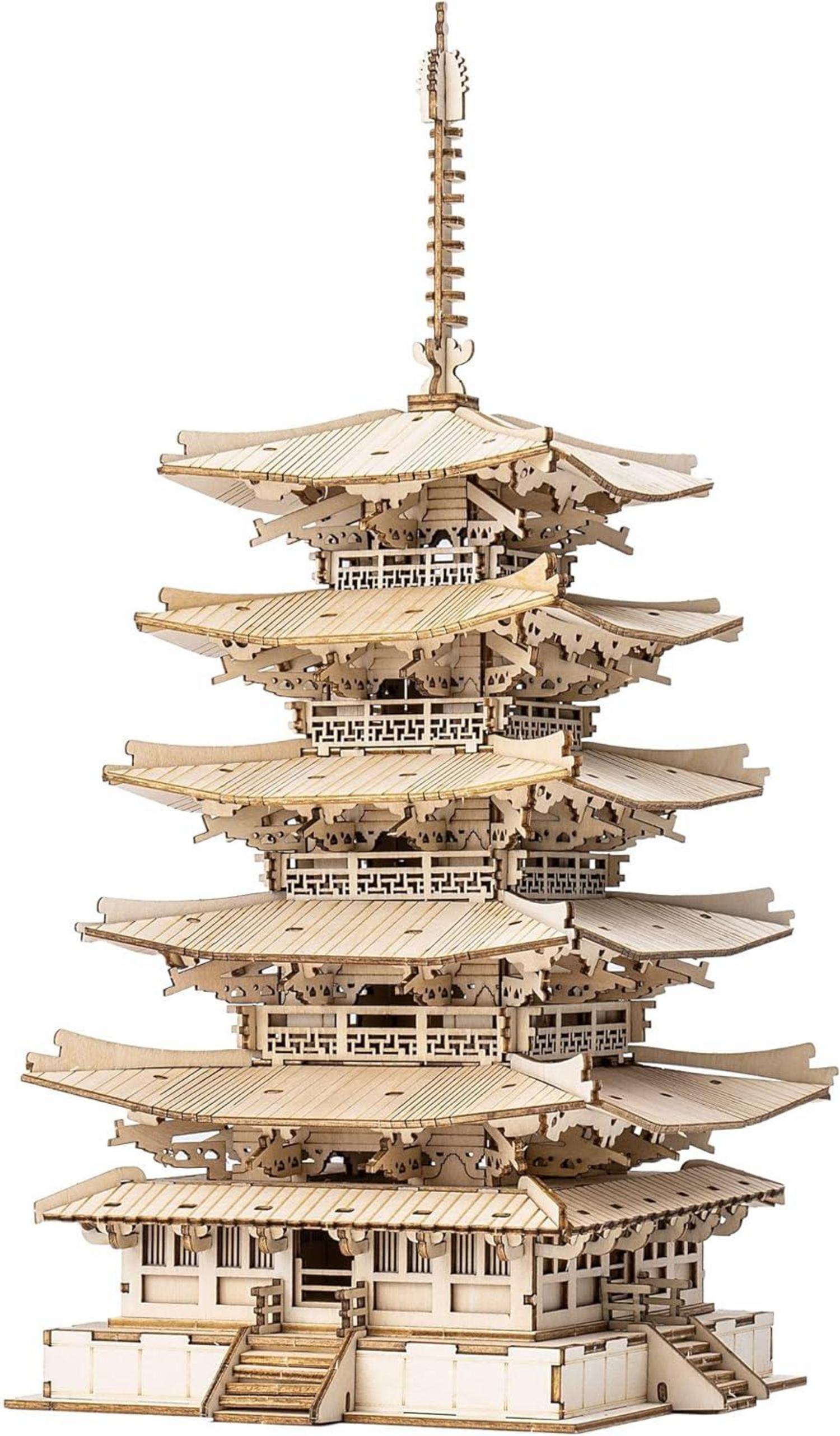 Rolife 3D Puzzle Fünfstöckige Pagode Holzmodell DIY Kit