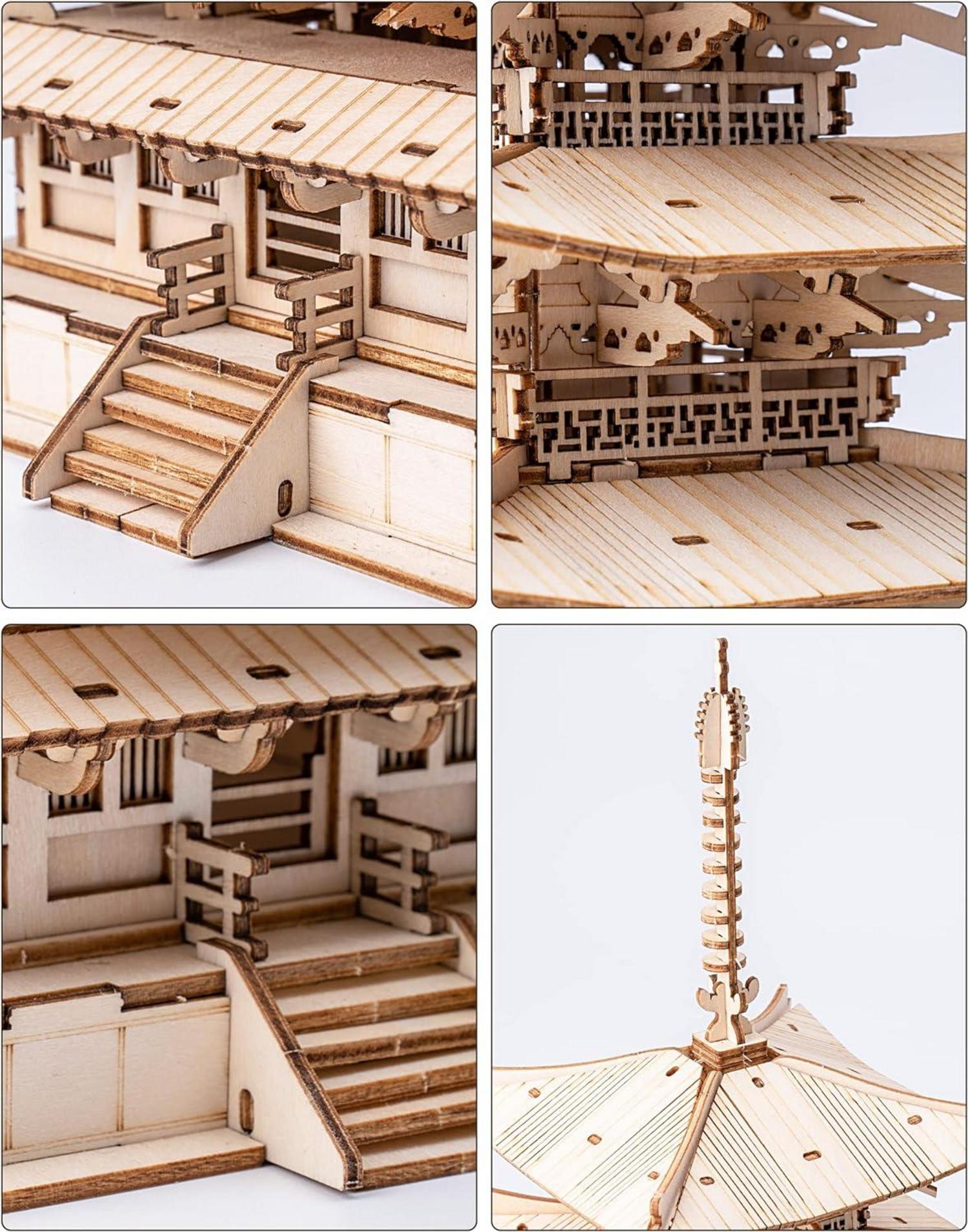 3D Puzzle Holz Modellbau Fünfstöckige Pagode Turm DIY Erwachsene Teenager