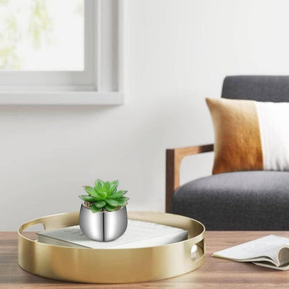 2er Set Kunstpflanzen Sukkulenten Aloe Sedum im Keramiktopf