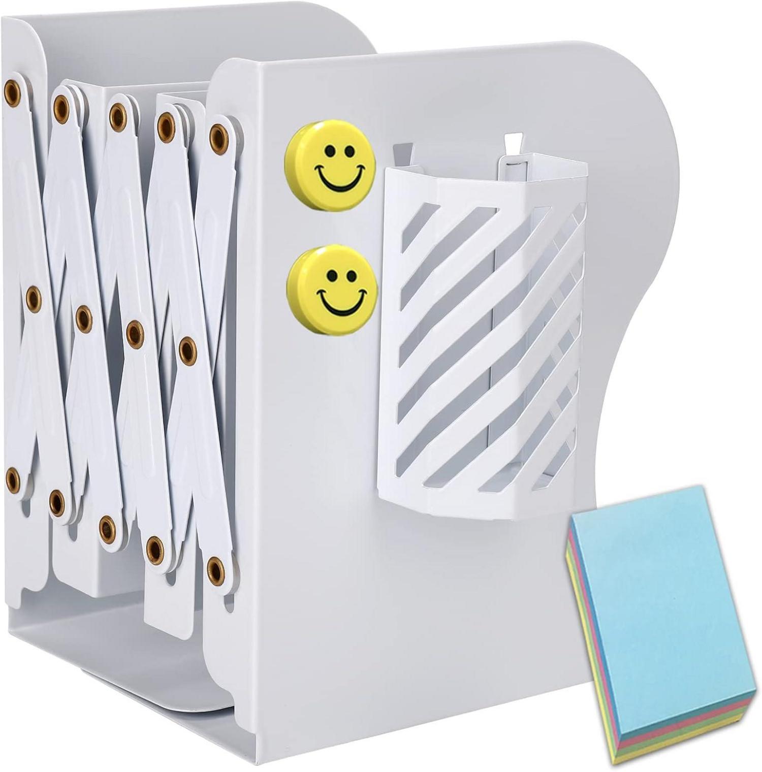 Verstellbare Buchstützen mit Stifthalter und rutschfesten Bookends