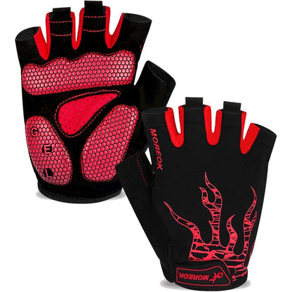 Fahrradhandschuhe Halbfinger Rot L atmungsaktiv SBR Gel