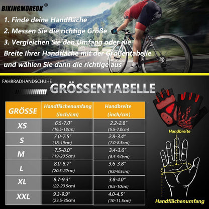 Fahrradhandschuhe Halbfinger Rot L atmungsaktiv SBR Gel