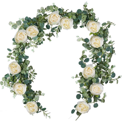 SHACOS Blumengirlande 185cm Champagner Kunstblumen