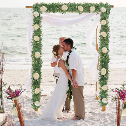 SHACOS Blumengirlande 185cm Champagner Kunstblumen