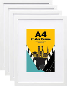 Bilderrahmen Set 4er Acrylglas A4 Weiß Egofine