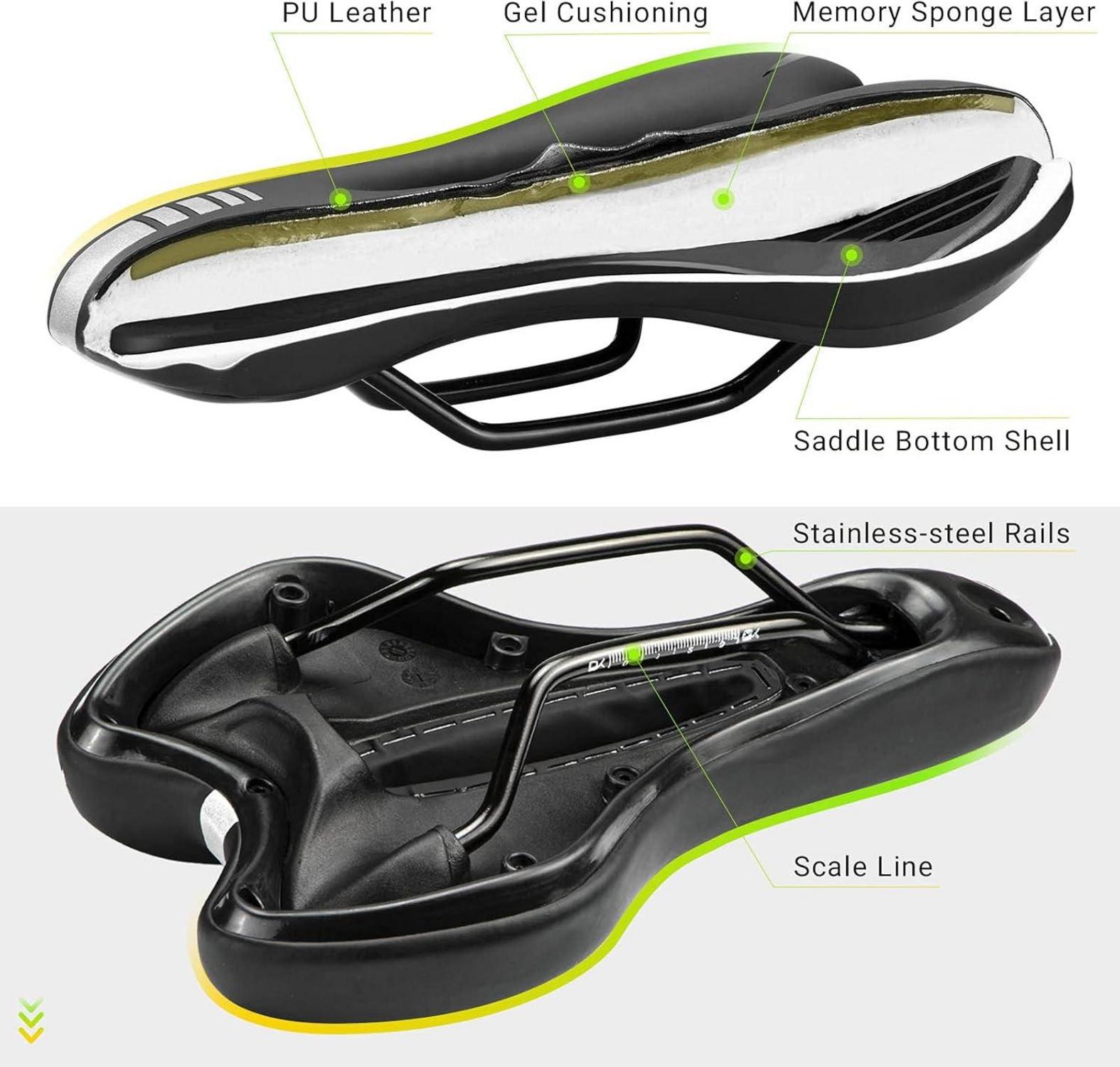 Fahrradsattel Gel Bequem MTB Rennrad BMX hohl PU-Leder wasserdicht