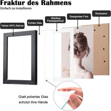 Egofine Bilderrahmen 13x18 cm Schwarz 4er-Set mit echtem