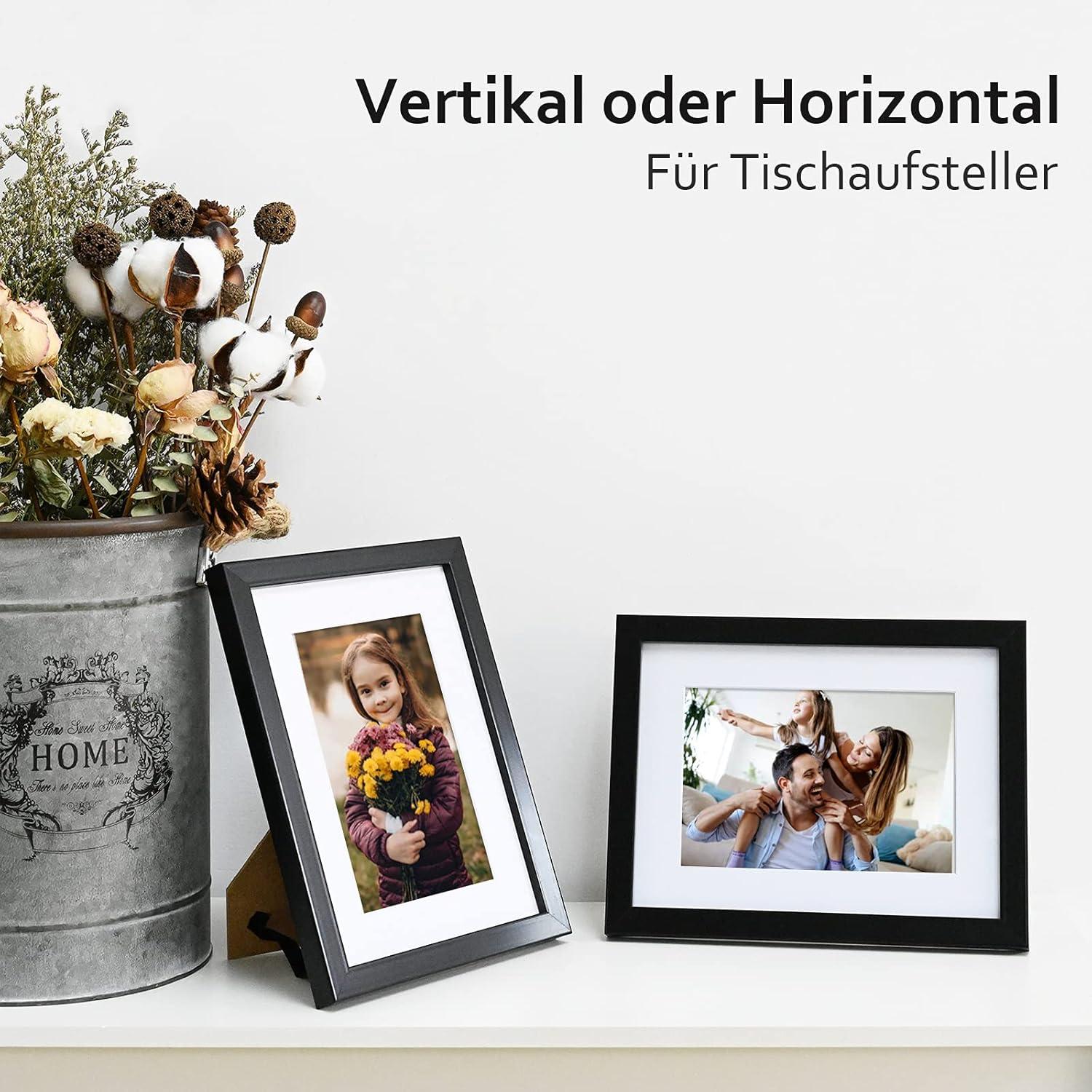 Egofine Bilderrahmen 15x20 cm Holzrahmen Acrylglas Schwarz 4er-Set