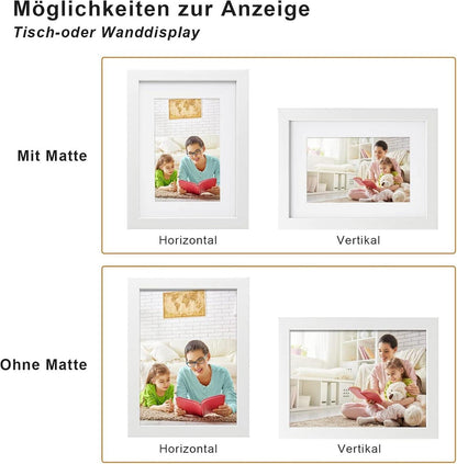 Bilderrahmen 15x20 cm 4er Set Holzrahmen Acrylglas
