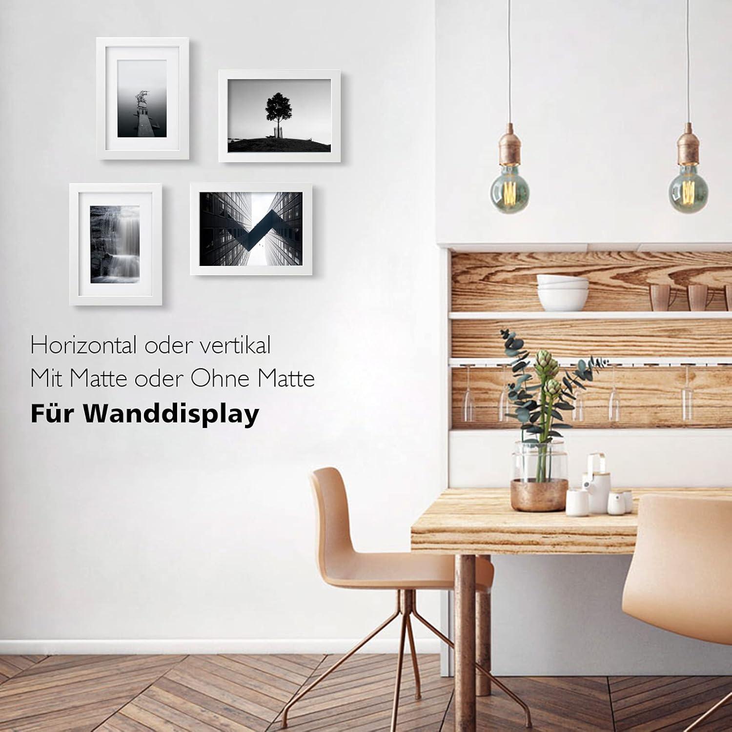 Bilderrahmen 15x20cm Holzrahmen Acrylglas MDF 4er-Set