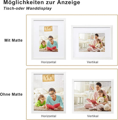 Egofine Bilderrahmen 20x25cm Weiß 4er-Set mit echtem Glas
