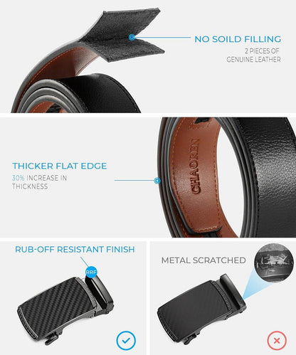 Automatik Ledergürtel Ratsche Verstellbar 35mm für Herren