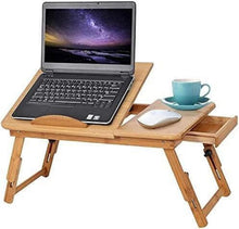 Bambus Laptoptisch höhenverstellbar mit Schublade 50x30x20 cm