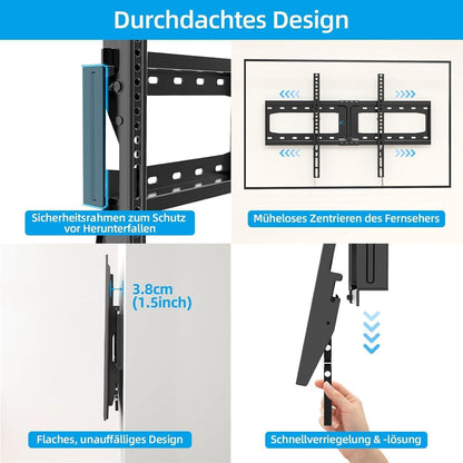 Neigbare TV Wandhalterung für 32-75 Zoll Flach Curved