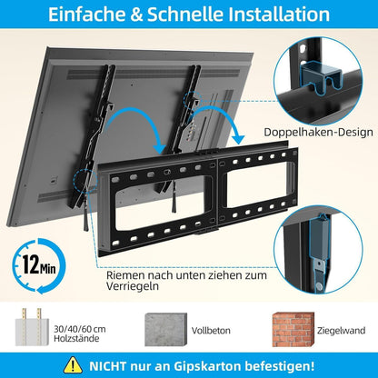 Neigbare TV Wandhalterung für 32-75 Zoll Flach Curved
