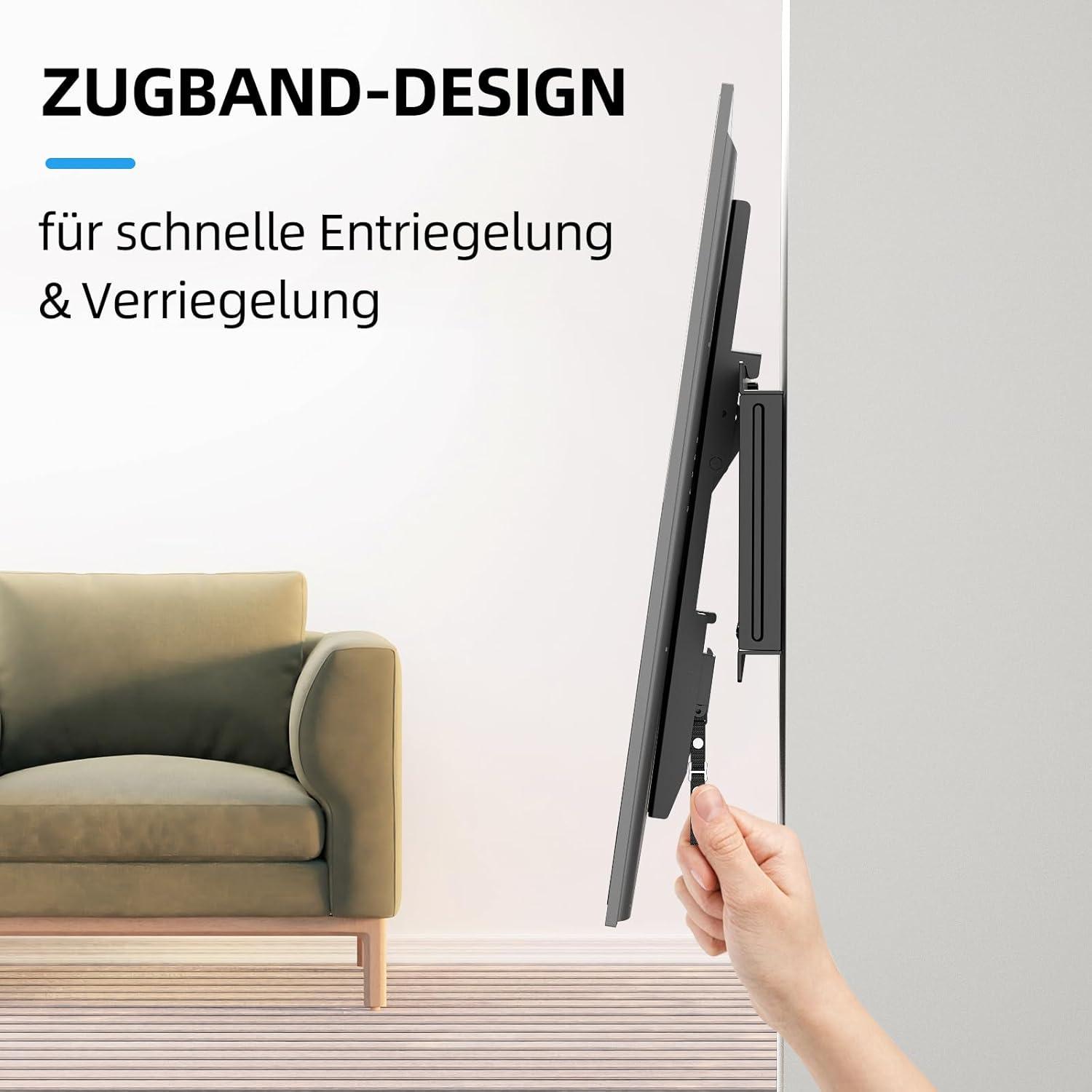 TV Wandhalterung Neigbar Universal 32-75 Zoll Flach Curved Fernseher bis zu 75KG VESA 600x400mm