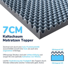 Kaltschaum Topper 180x200cm H2&H3 Matratzenauflage 7cm