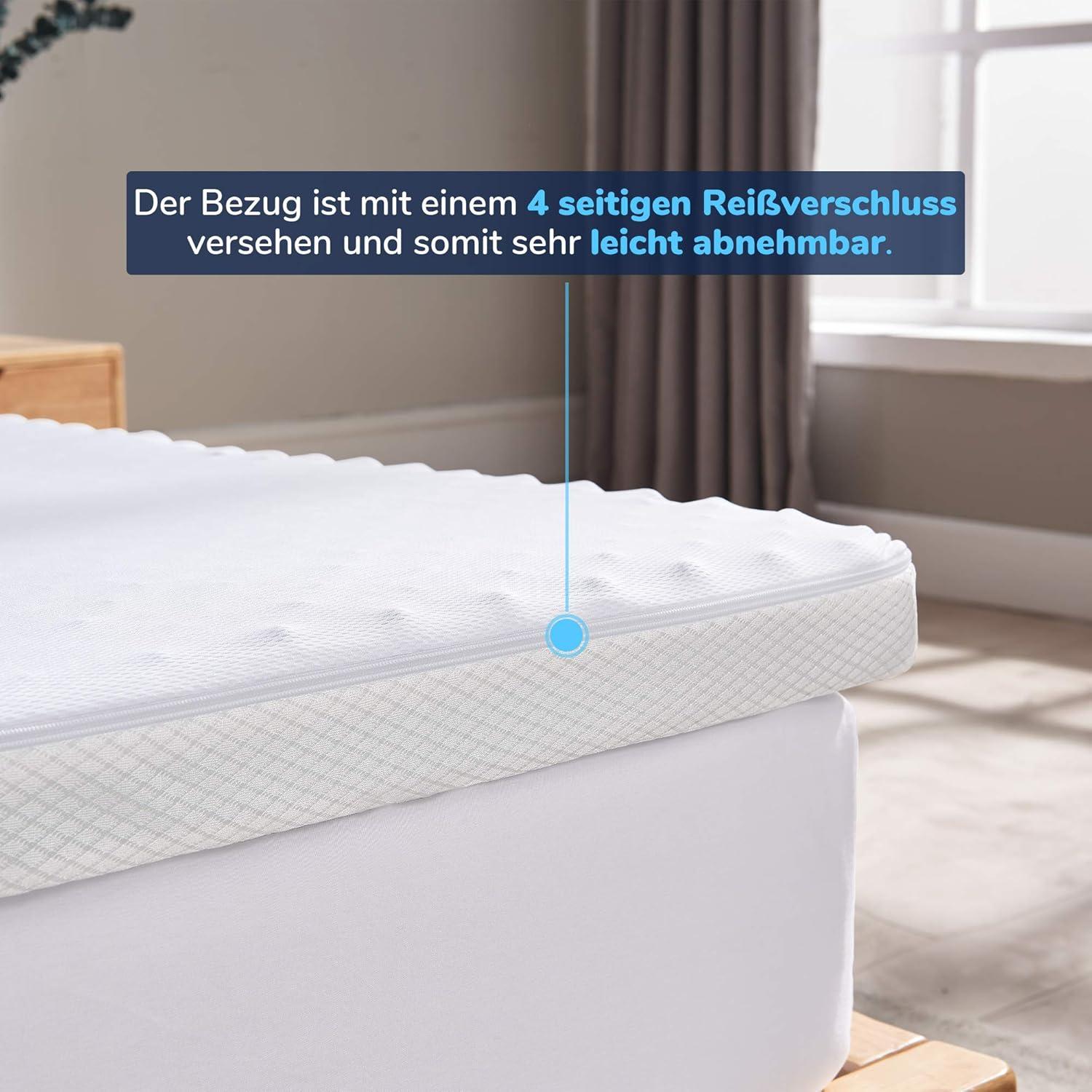 180x200 cm RECCI Kaltschaum Topper H2&H3 Matratzenauflage 7 cm