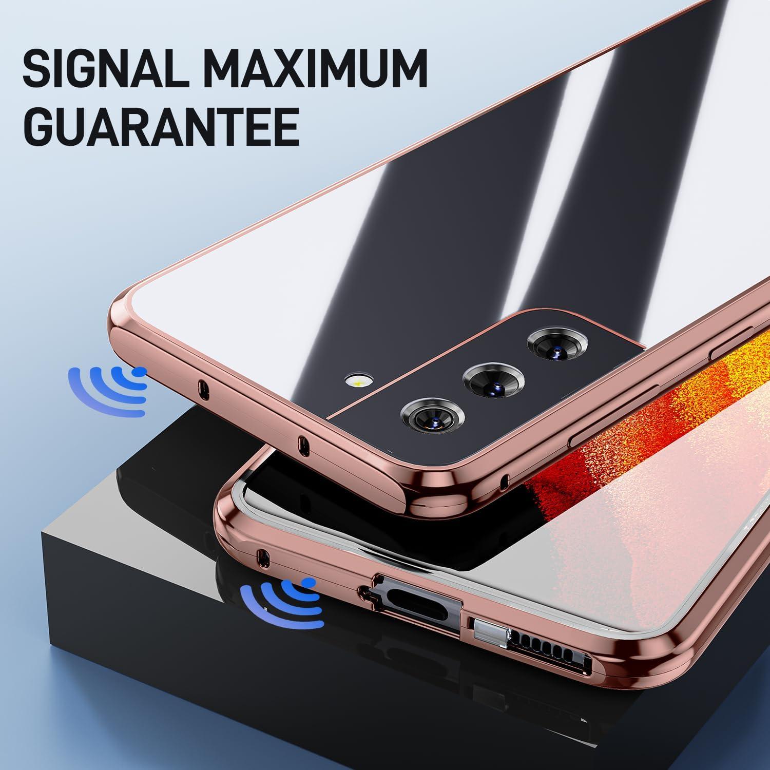 Samsung Galaxy S21 5G Hülle Rose Gold Magnet Adsorption 360 Grad Schutz