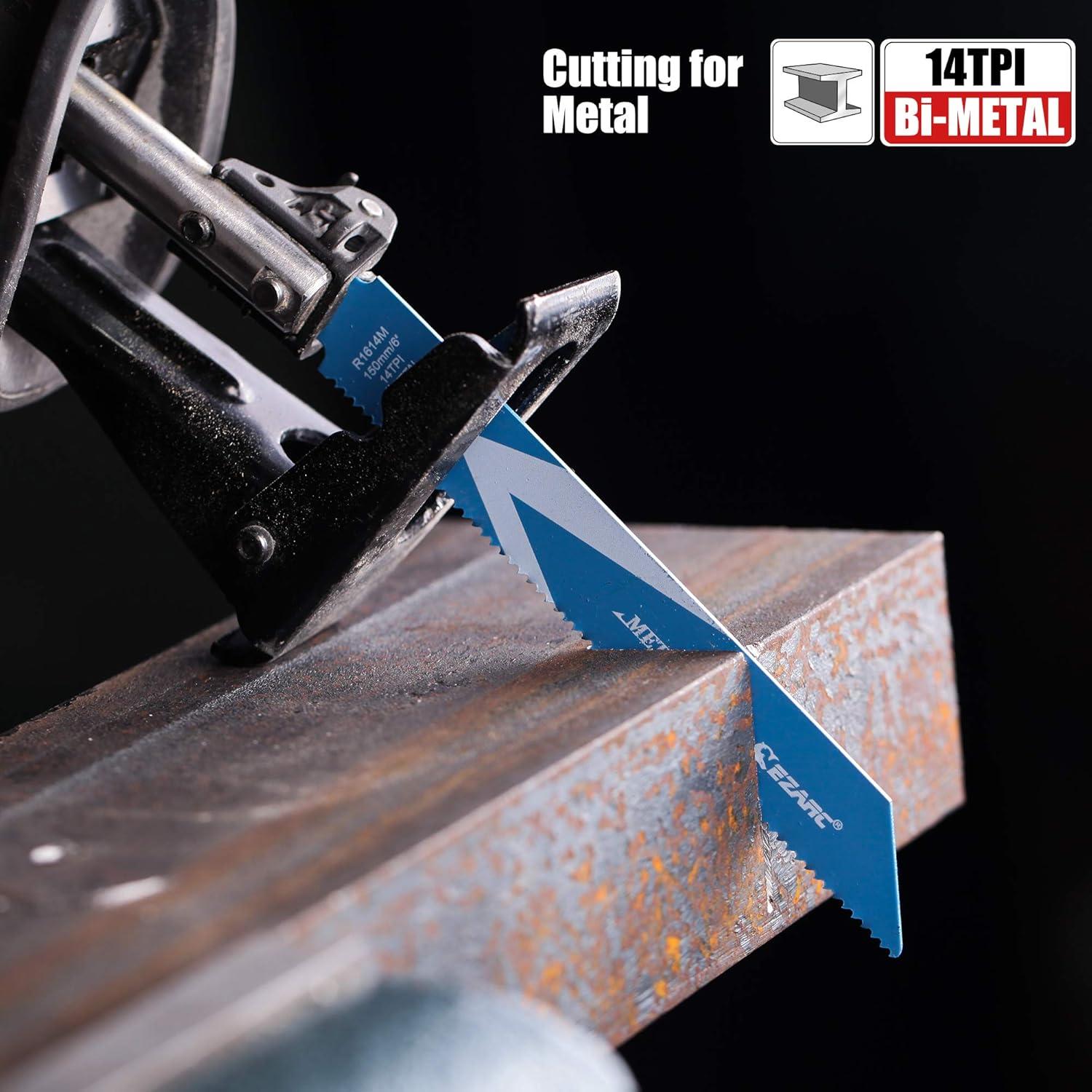 EZARC 12tlg Säbelsägeblatt Set BIM Metall Holz Nägel 150mm