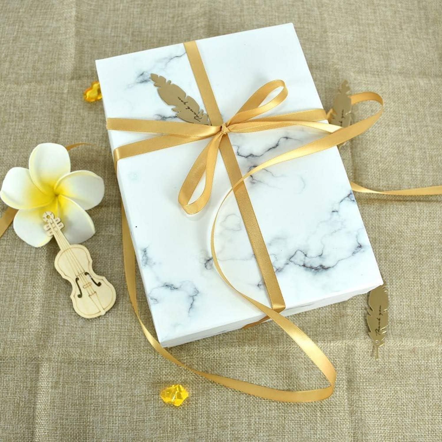 Satinband Gold 10mm, 91m Dekoration Geschenkband für Hochzeit