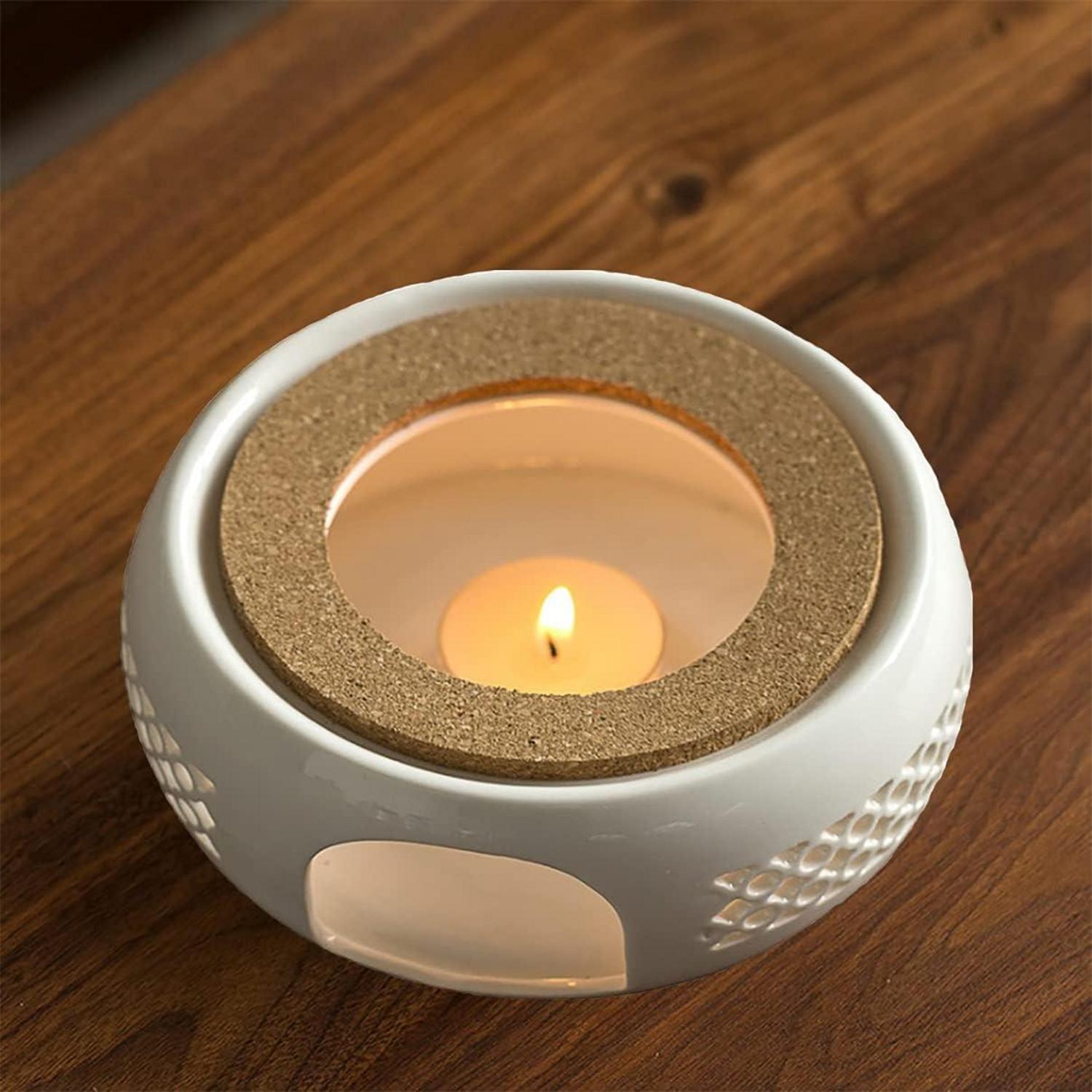 Teewärmer Stövchen für Teekannen Porzellan Heizung Konkaves