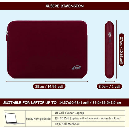 AIPIE Laptoptasche 15,6 Zoll Stoßfest Rot | Aktentasche