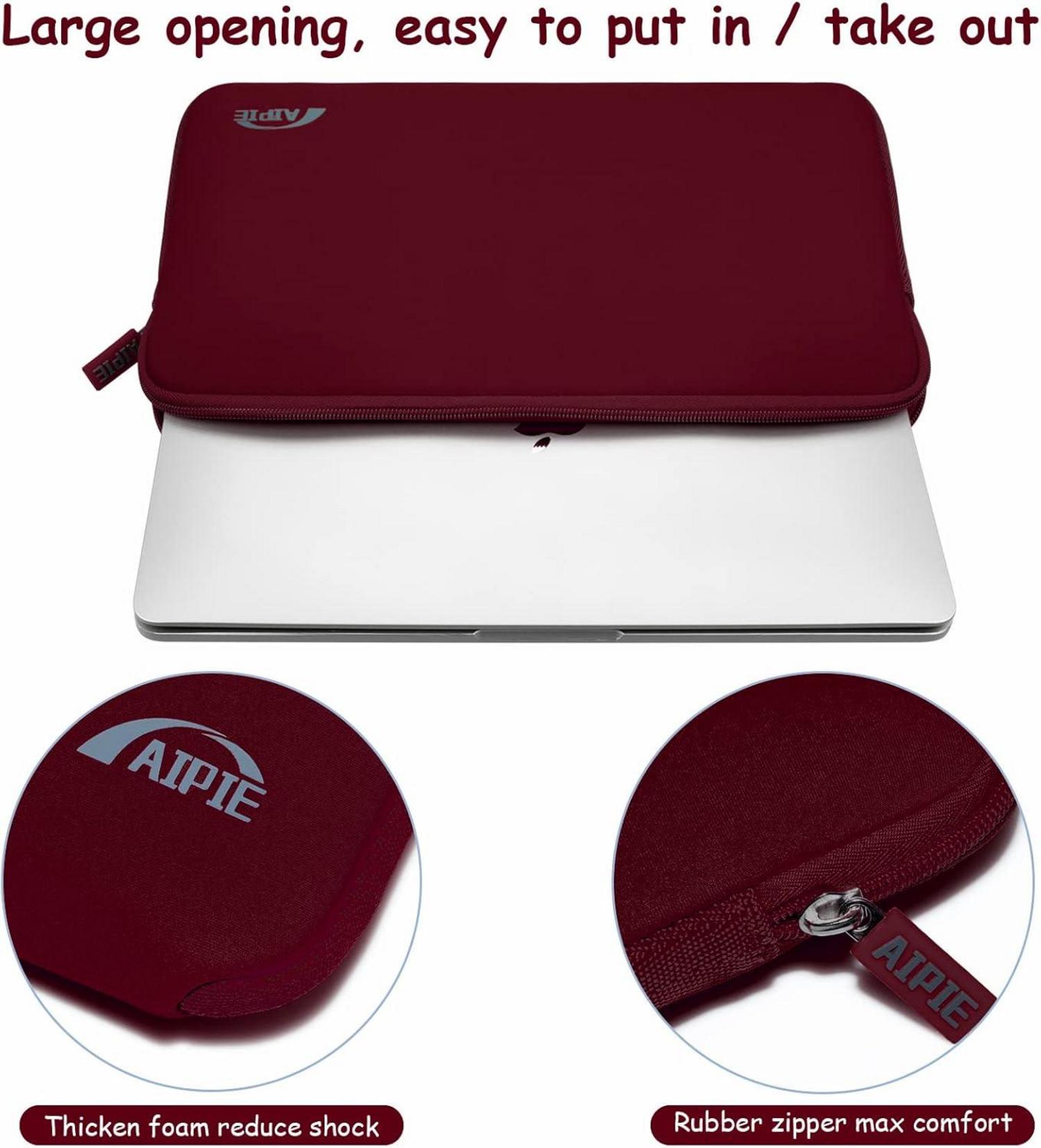 AIPIE Laptoptasche 15,6 Zoll Stoßfest 35.5x25x2 cm für Acer Asus Dell Lenovo Rot