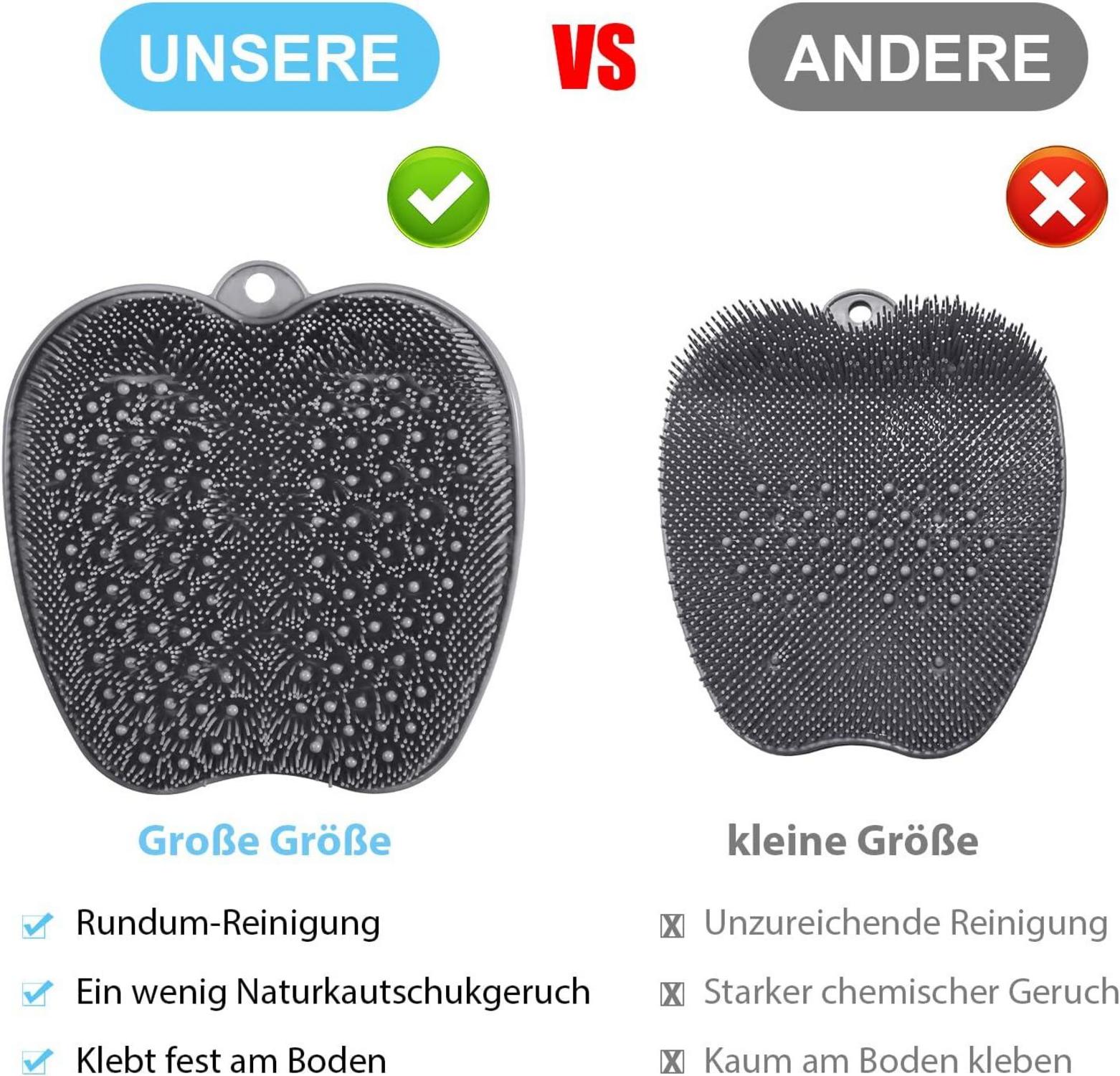 HONYIN Großes Fußwäscher Massage Pad mit Saugnäpfen - Reinigt & Peelt Ihre Füße ohne Bücken (28 x 28