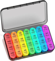 Tablettenbox 7 Tage Betife BPA frei 4 Fächer Schwarz