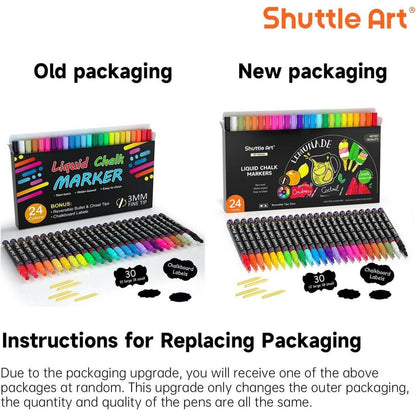 Shuttle Art Kreidemarker-Set: 24 bunte Kreidestifte mit 3mm