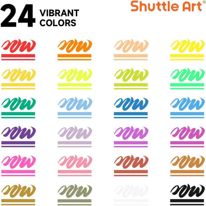 Shuttle Art Kreidemarker-Set: 24 bunte Kreidestifte mit 3mm