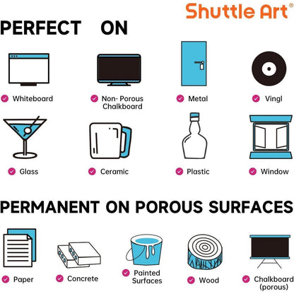 Shuttle Art Kreidemarker-Set: 24 bunte Kreidestifte mit 3mm