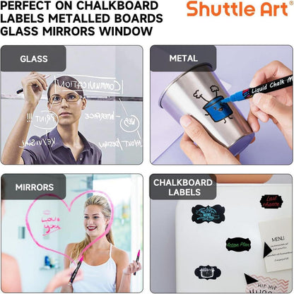 Shuttle Art Kreidemarker-Set: 24 bunte Kreidestifte mit 3mm