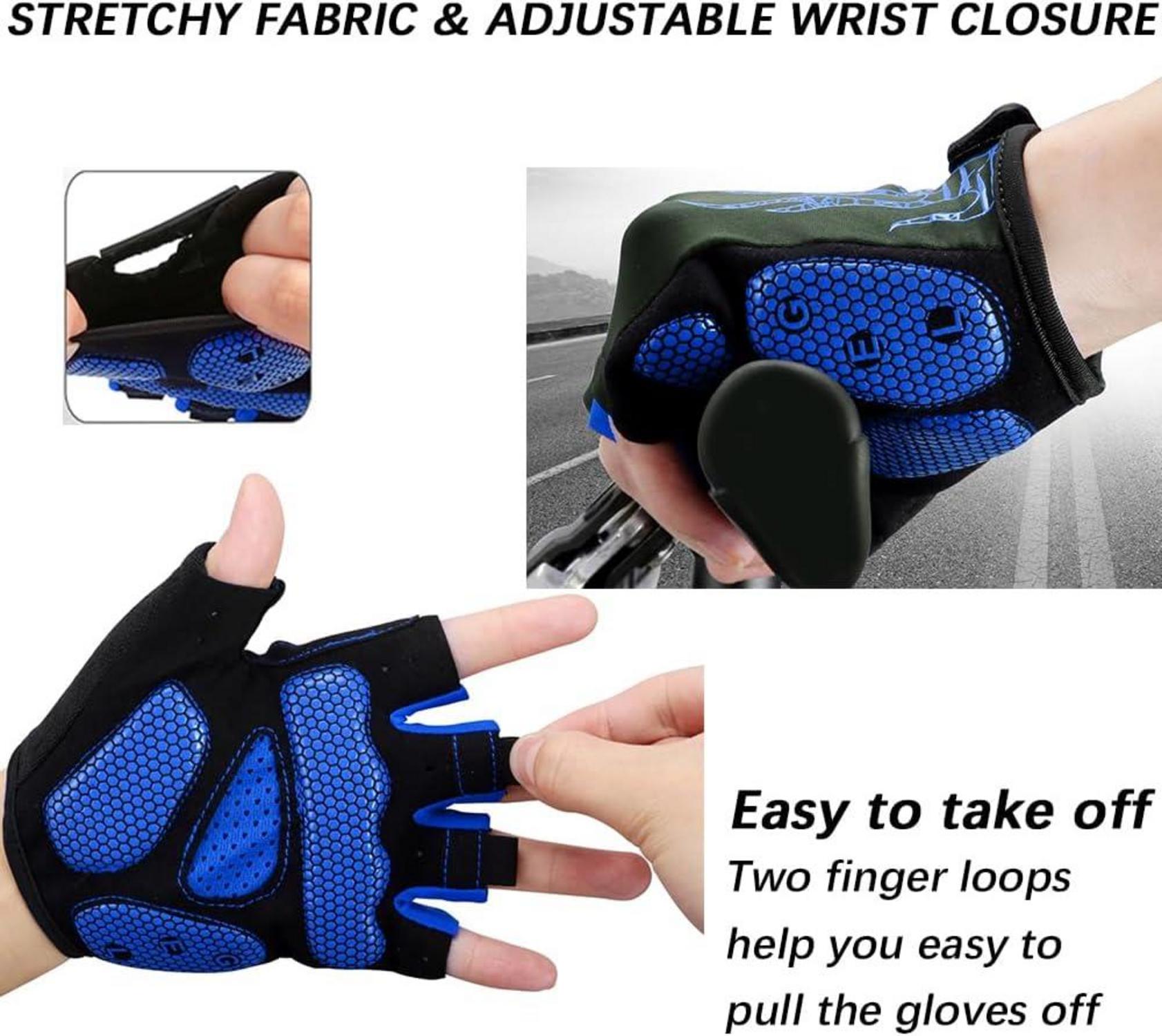 Fahrradhandschuhe Halbfinger Atmungsaktiv 5MM SBR Gel Stoßdämpfend Unisex