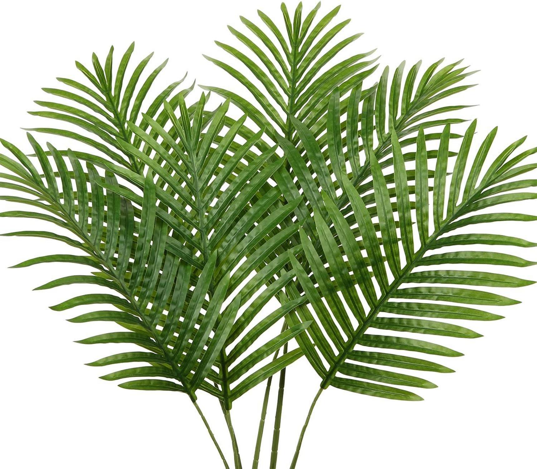 Künstliche Palmwedel Kunstpflanze Textilpalmwedel Set 6 Stück 37 cm