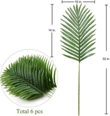 Künstliche Palmwedel Set - 6 Stück 37 cm Grün SEO