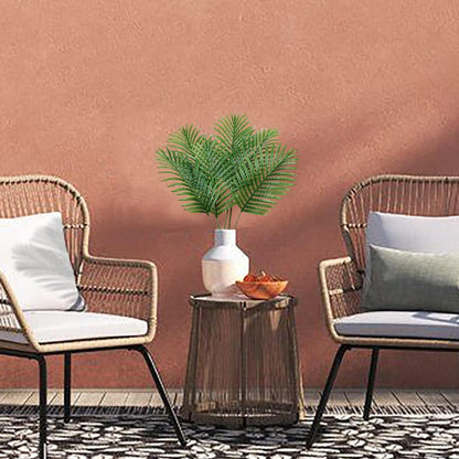 Künstliche Palmwedel Palmenblatt Set 6 Stück 37cm Kunstpflanze Textil Grün