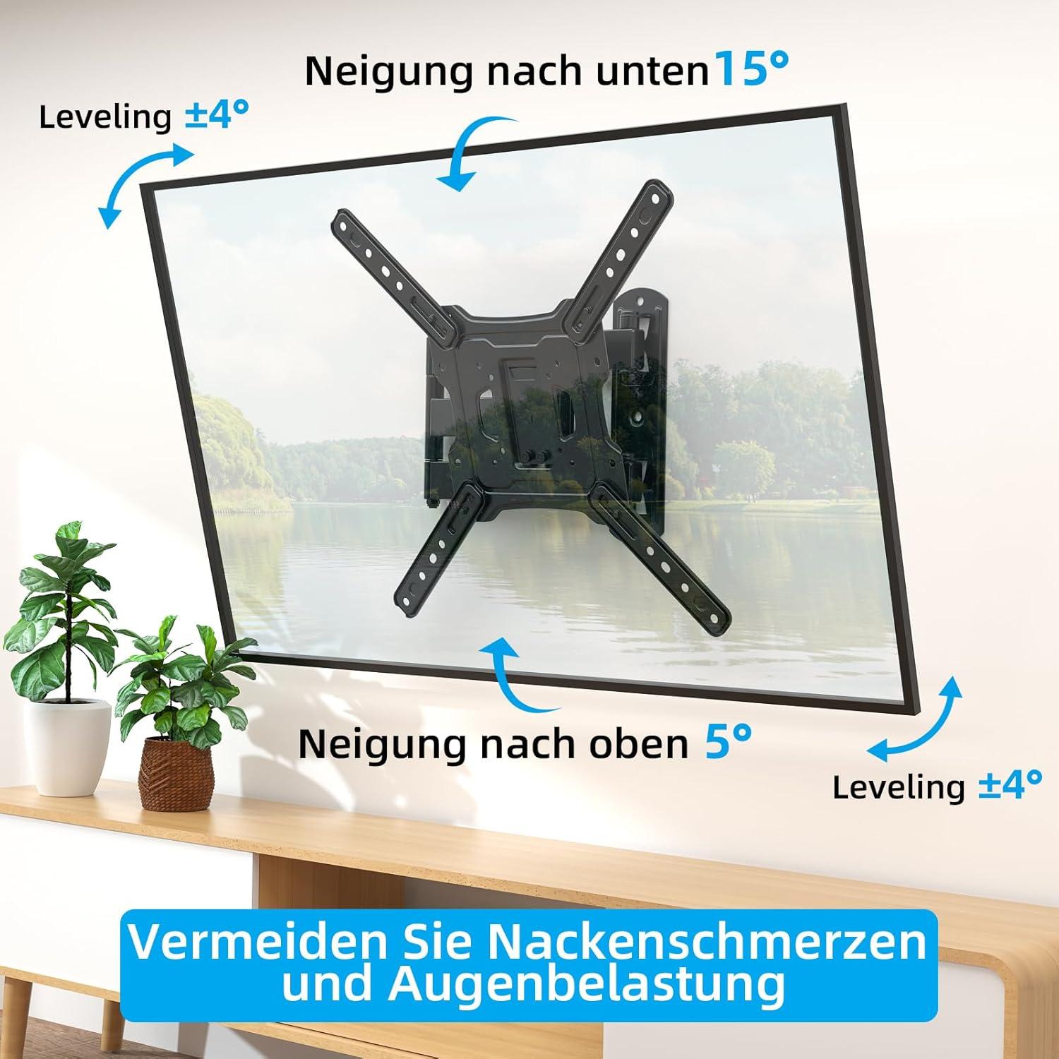 Schwenkbare TV Wandhalterung 26-55 Zoll bis 40kg - Max VESA 400x400mm