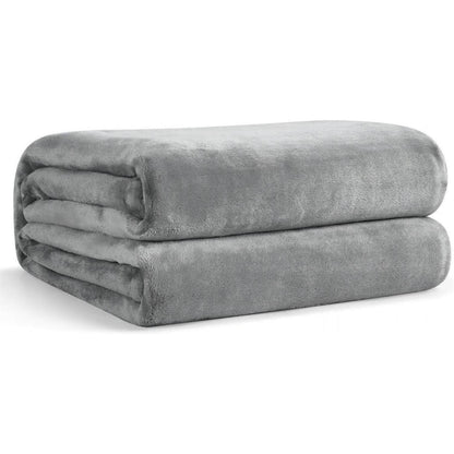 Kuscheldecke flauschig Grau weiche warme Fleecedecke 150x200